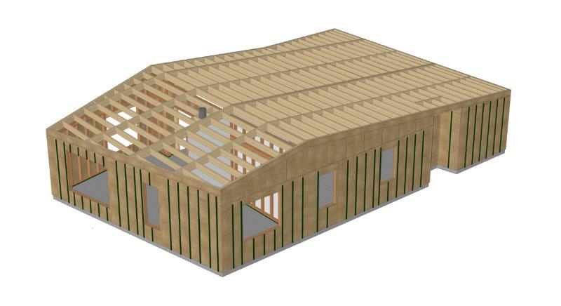 Ossature bois isolée en paille à Mortagne (17)